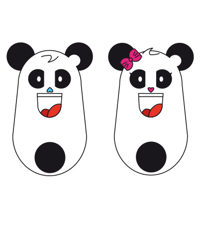 Pti koi are two pandas from the opposite sex. 